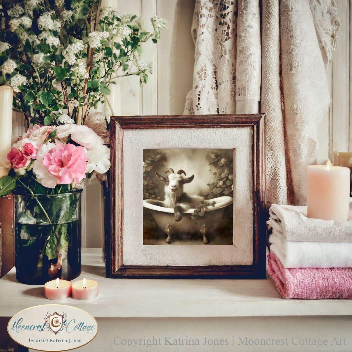 Bathroom Wall Art, Cute French Country Bath Decor