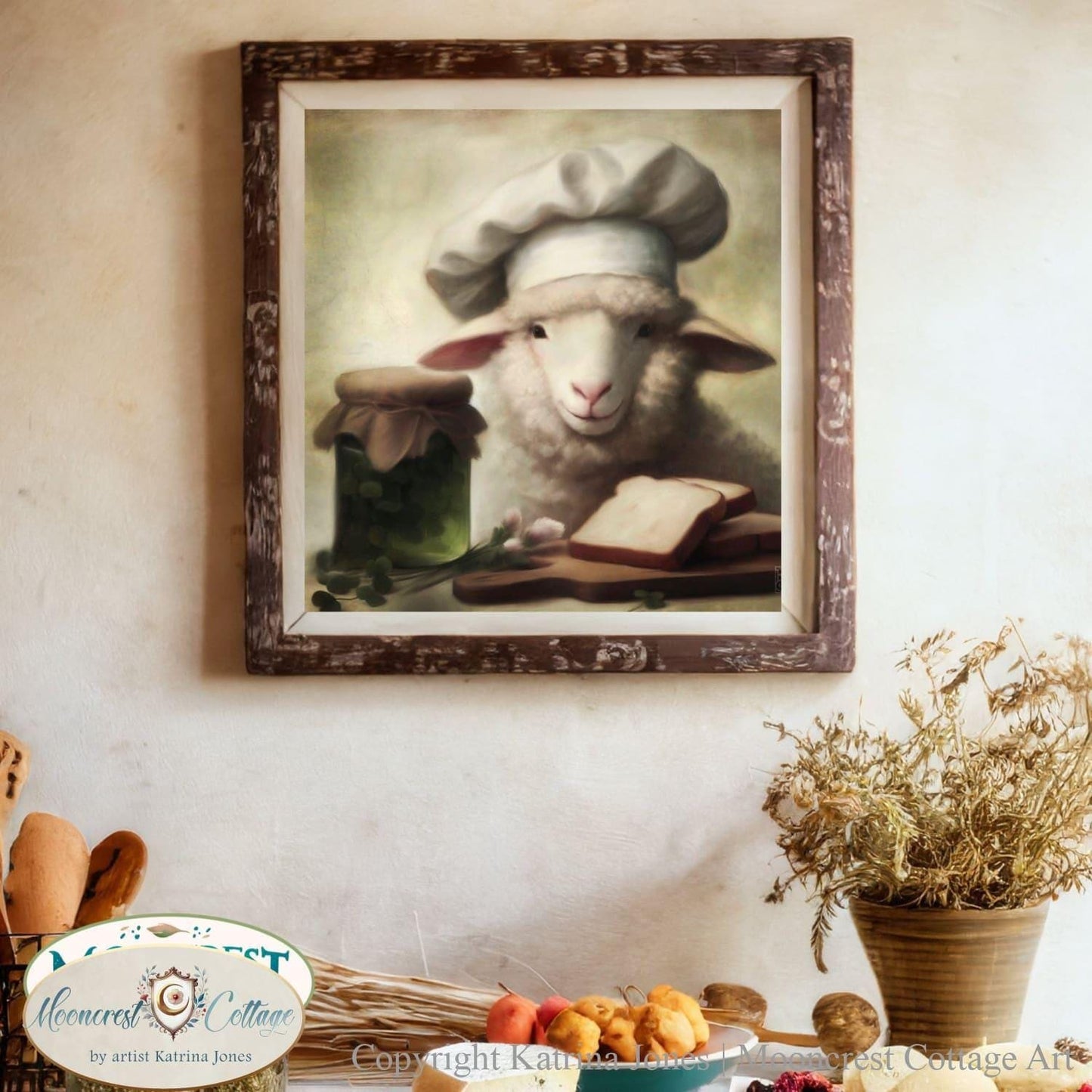 Cute Sheep Art, Country Kitchen Decor
