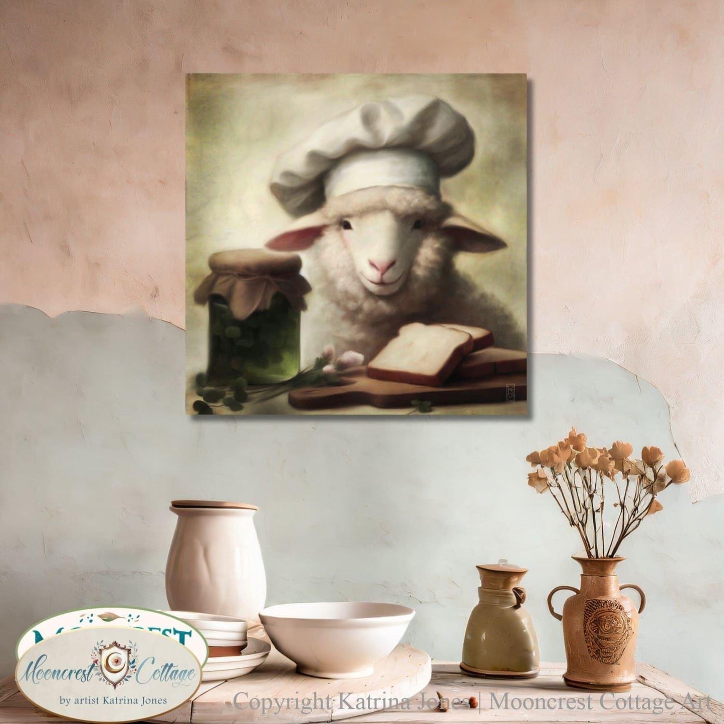 Cute Sheep Art, Country Kitchen Decor
