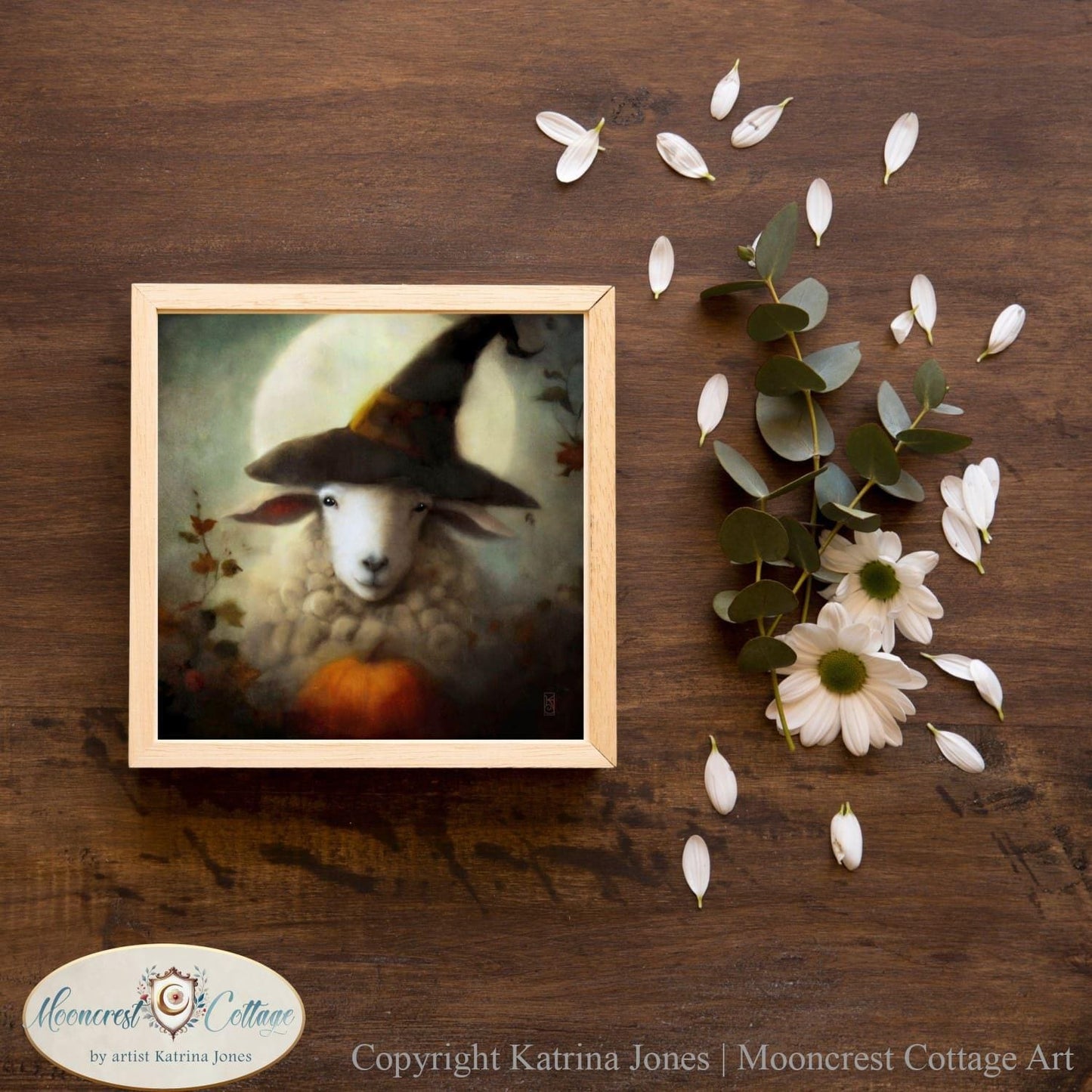 Cute Sheep Art Print, Primitive Cute Sheep Art Print