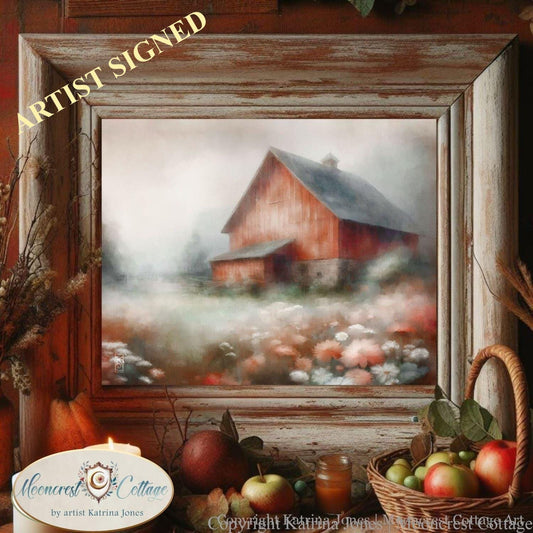 Barn Painting Art Print, Red Barn Picture