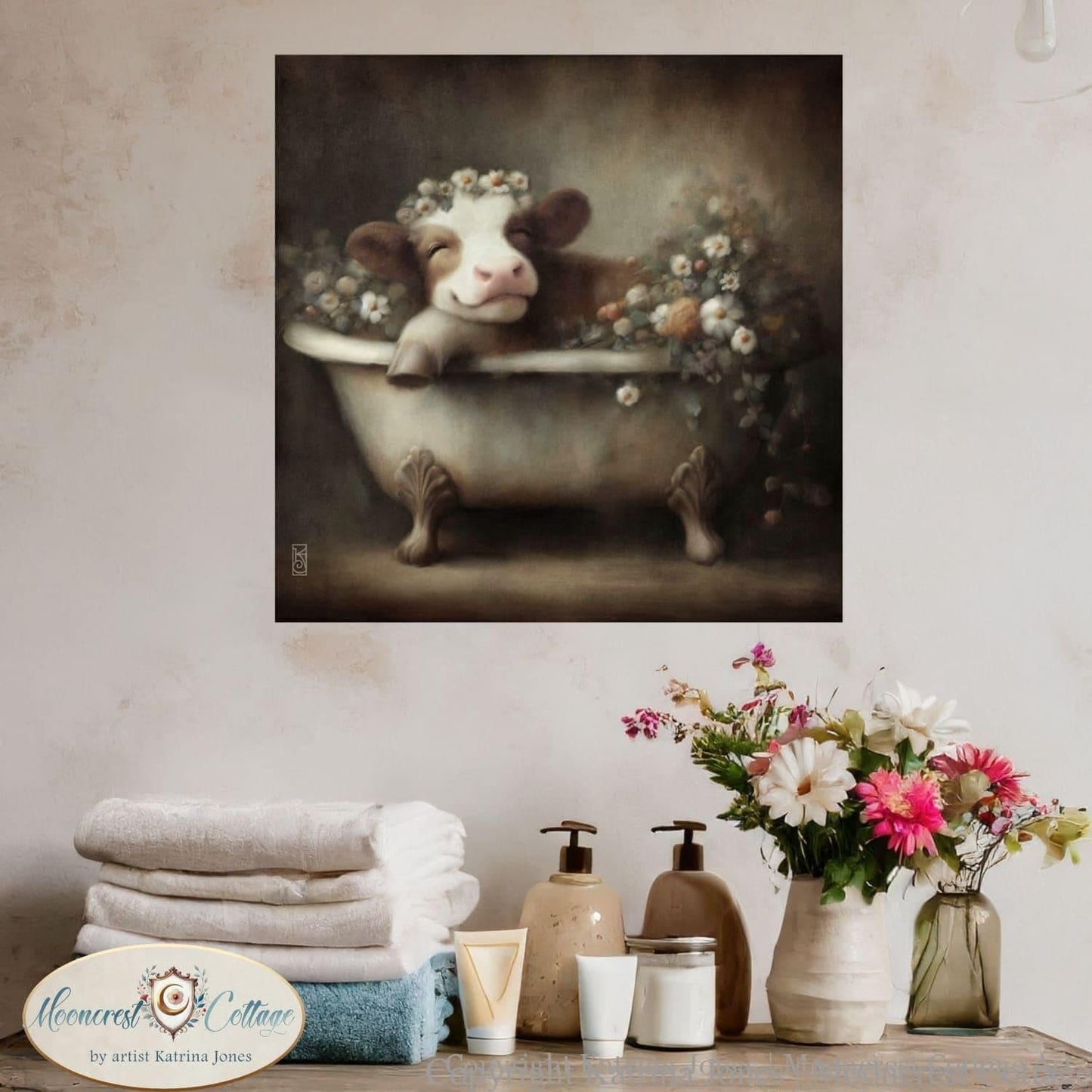 a painting of a mouse taking a bath in a bathtub