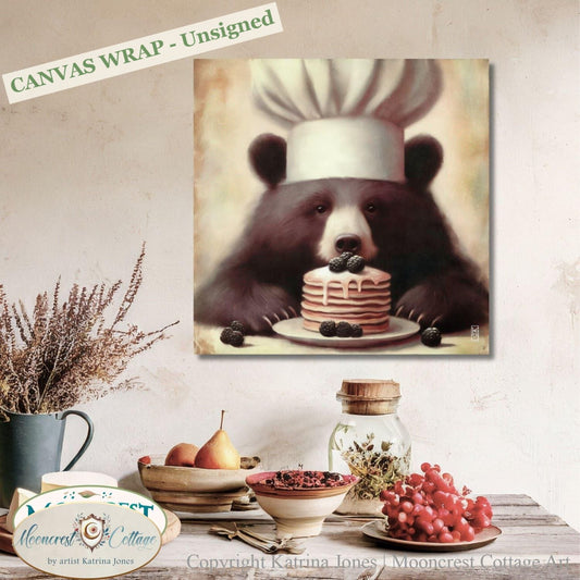 Bear Art, Cute Bear Kitchen Art Print