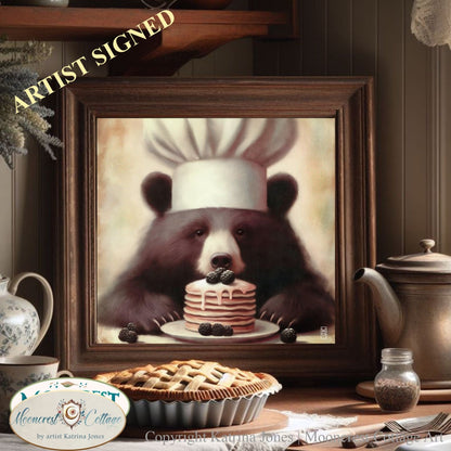 Bear Art, Cute Bear Kitchen Art Print