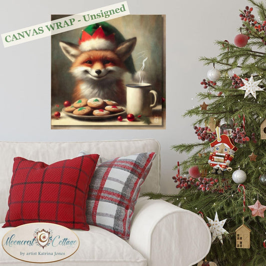 a painting of a fox with a cup of coffee