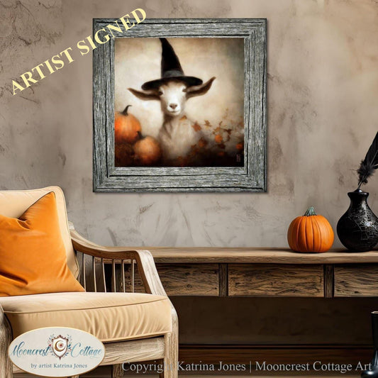 Cute Fall Goat Art, Farmhouse Art