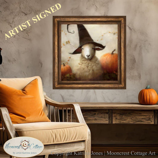 Cute Fall Sheep Art, Farmhouse Art