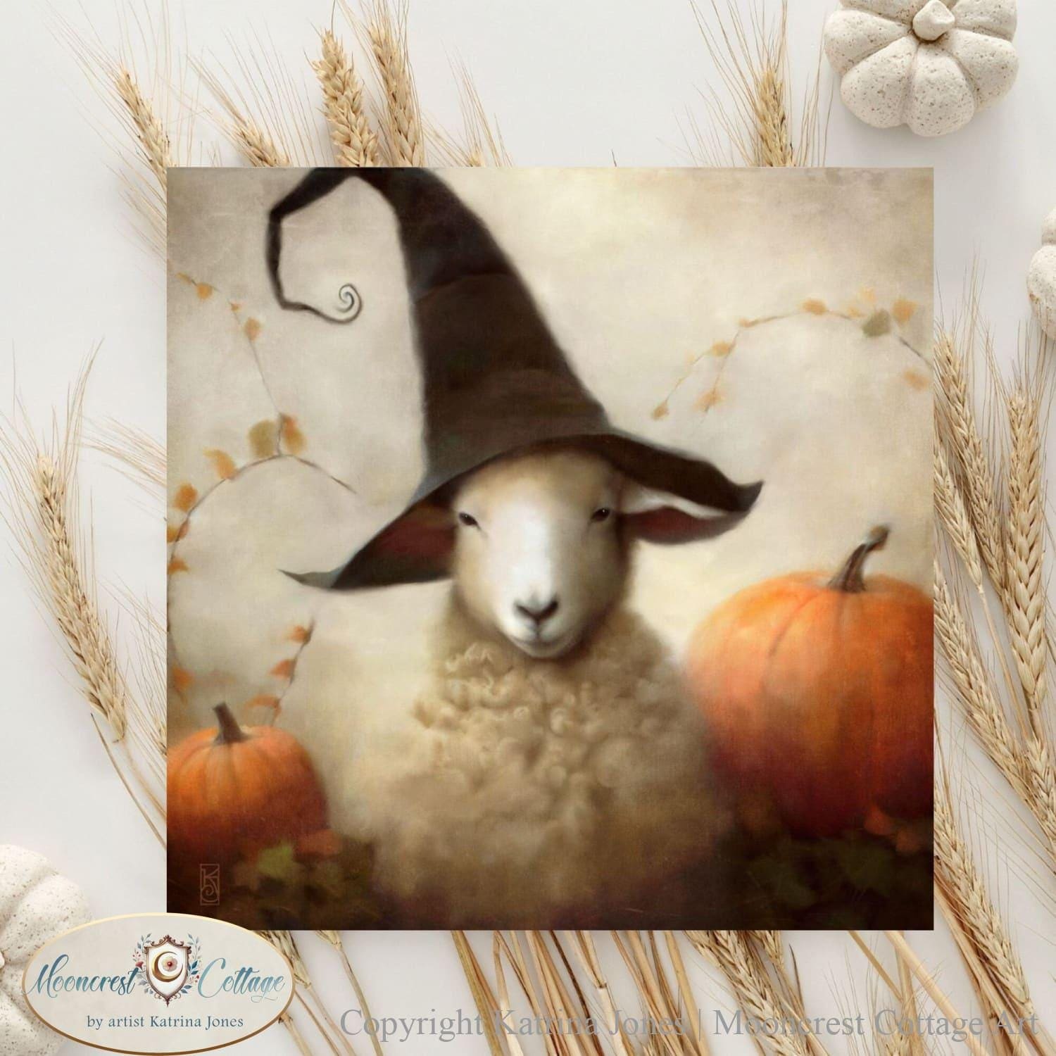 Cute Fall Sheep Art, Farmhouse Art