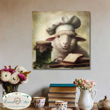 Cute Sheep Art, Country Kitchen Decor