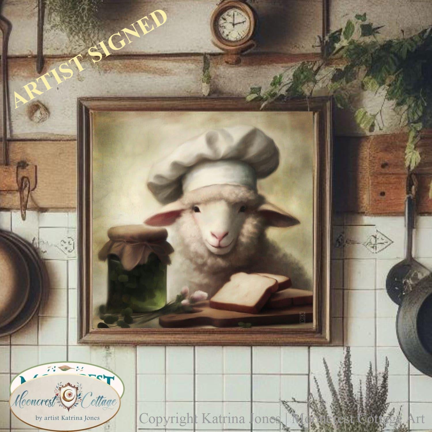 Cute Sheep Art, Country Kitchen Decor