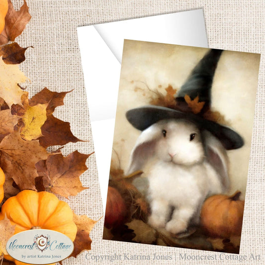 Fall Country Bunny Rabbit Blank Greeting Cards