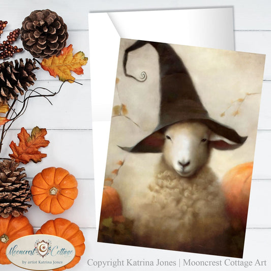 Fall Country Farm Sheep Blank Greeting Cards