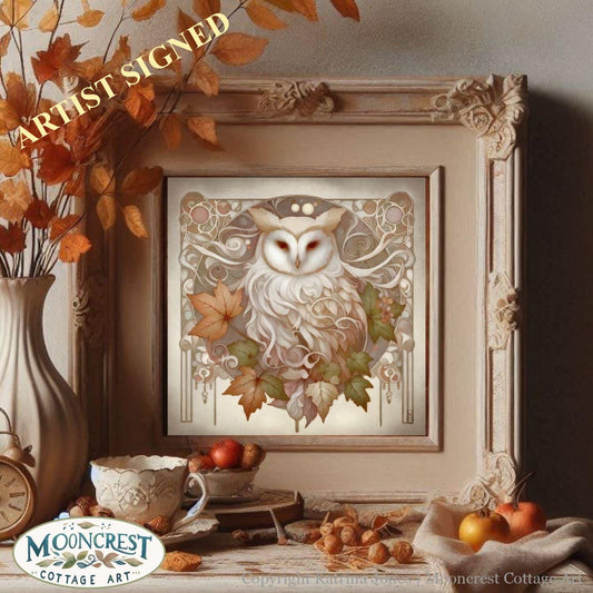 Fall Nouveau Boho Fall Owl Halloween Wall Art