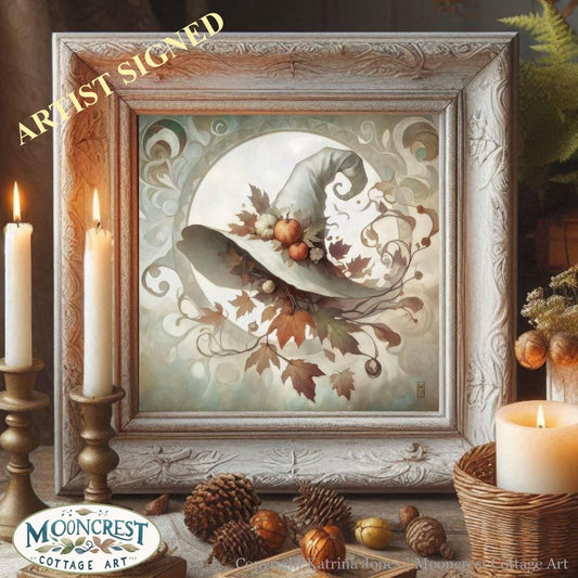 Fall Nouveau Boho Witch Hat Halloween Art Print
