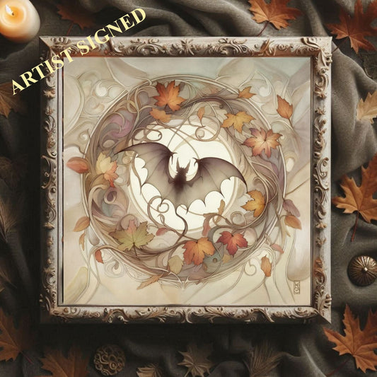 Fall Nouveau Boho Witchy Halloween Art Print