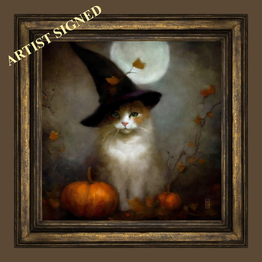 Halloween Calico Cat Art Print