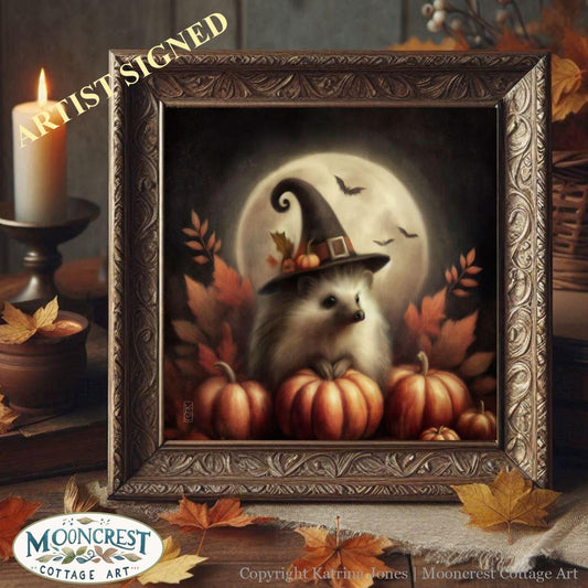Halloween Hedgehog Cute Woodland Animal Art Print