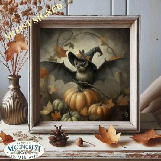 Halloween Wall Art, Cute Bat Halloween Art Print