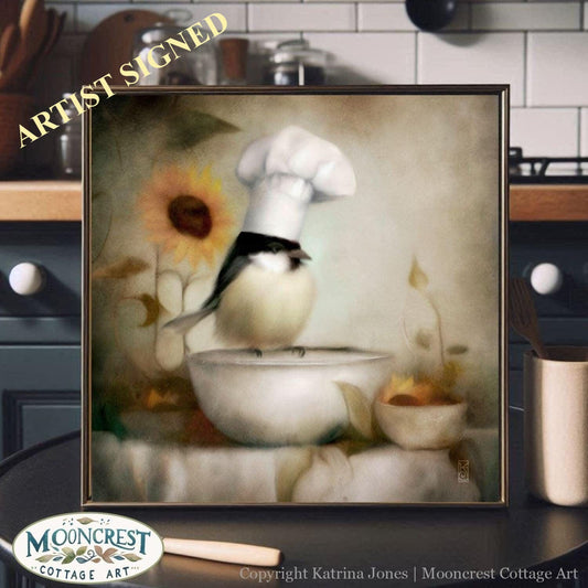 Kitchen Wall Art, Country Farm Woodland Cute Bird Art