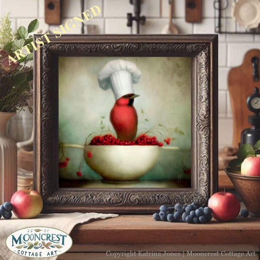 Kitchen Wall Art, Country Farm Woodland Cute Bird Art