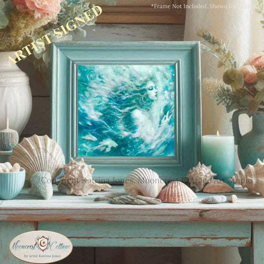 Mermaid Art Print - Dreamy Mermaid Fantasy Artwork Art Square