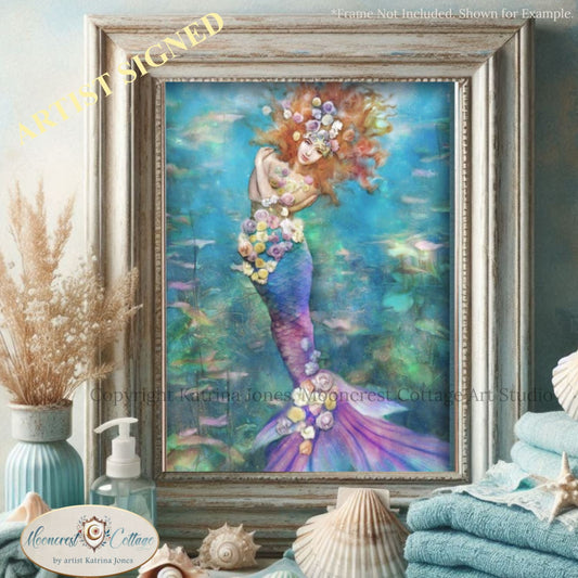 Mermaid Garden Art Print Art Rectangle