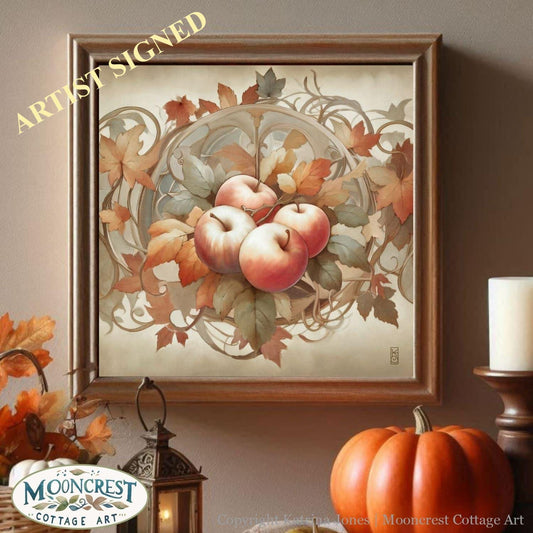 Nouveau Boho Fall Apples Art Print