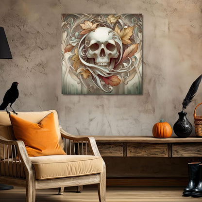 a living room with a chair and a painting on the wall