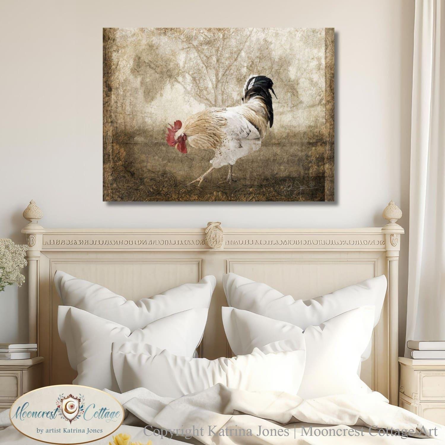Vintage Rooster Chicken French Country Rustic Art Print