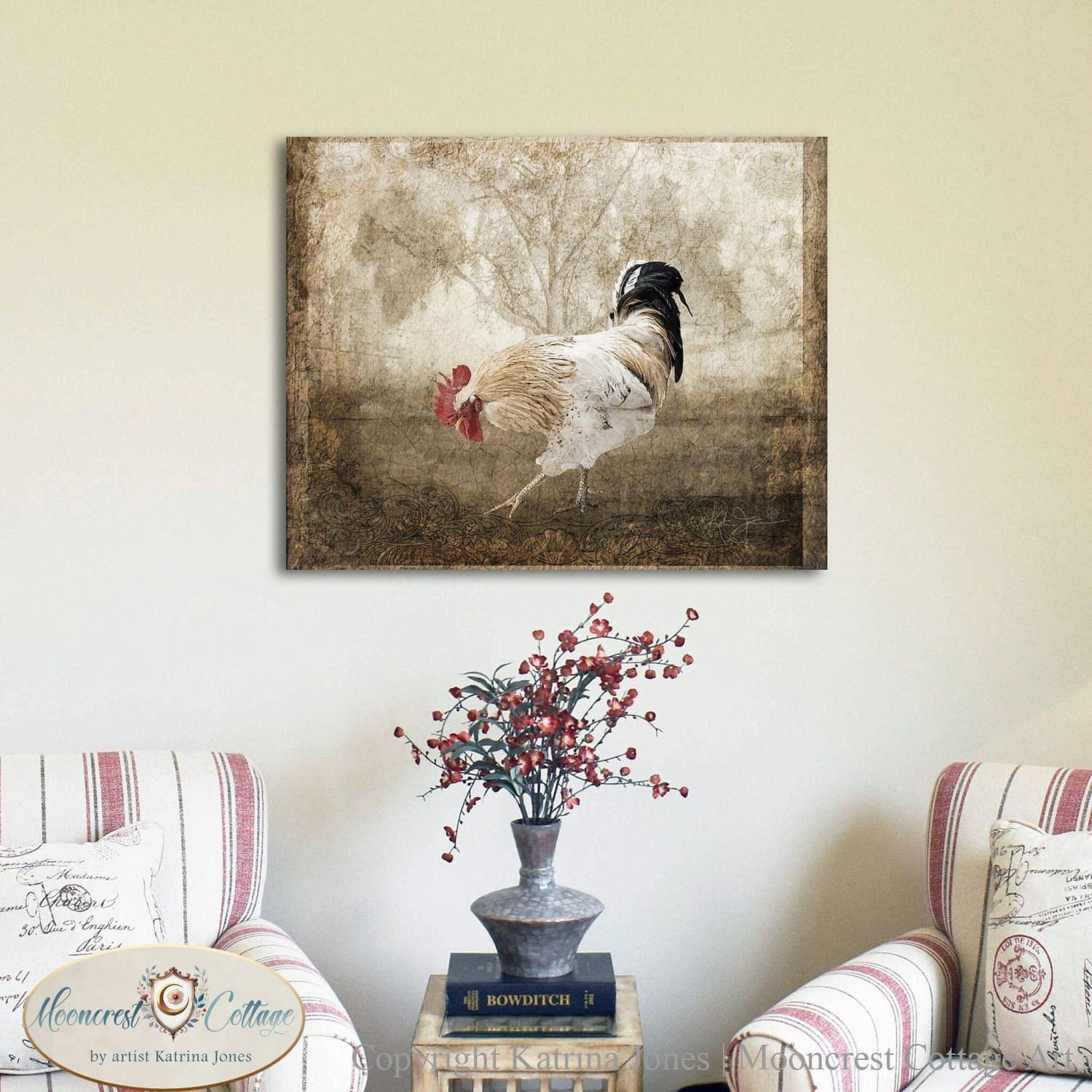 Vintage Rooster Chicken French Country Rustic Art Print