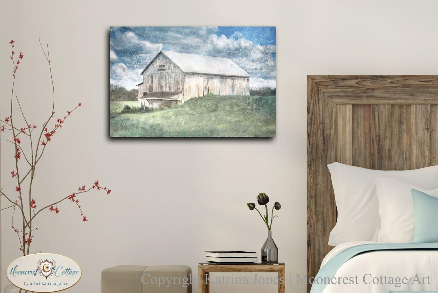 White Barn Vista Art Print, Farm